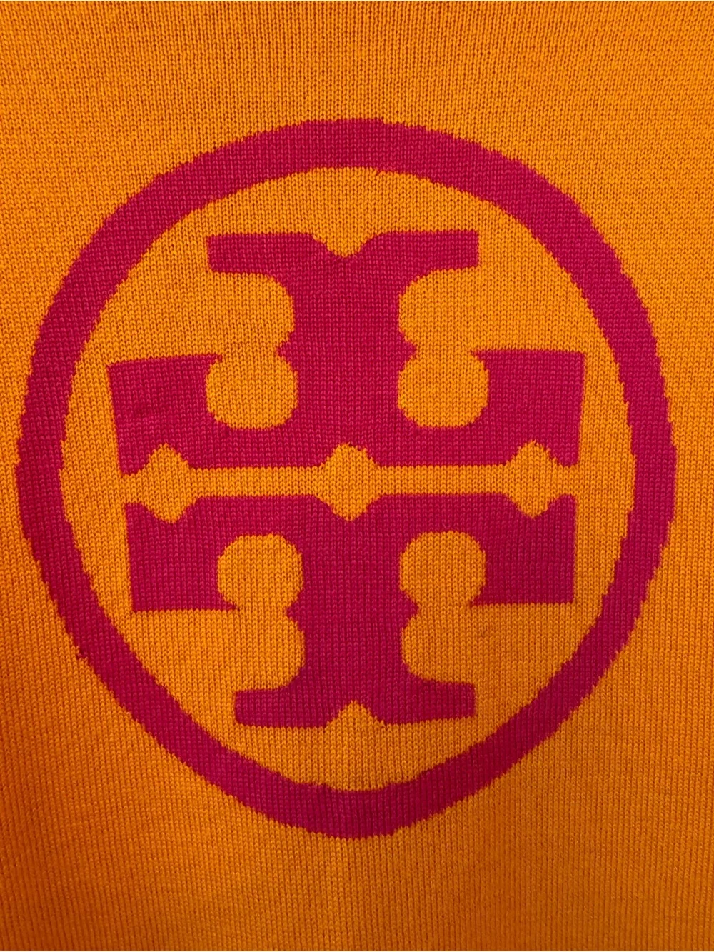 ⭐️NWT⭐️Tory Burch Logo Orange & Pink Crewneck Sweater. Size M